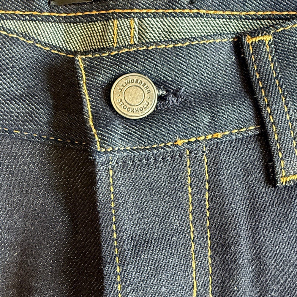 J Lindeberg Stockholm Mens Dark Indigo Raw Straight Leg Denim Jeans 30/32 - Picture 7 of 11